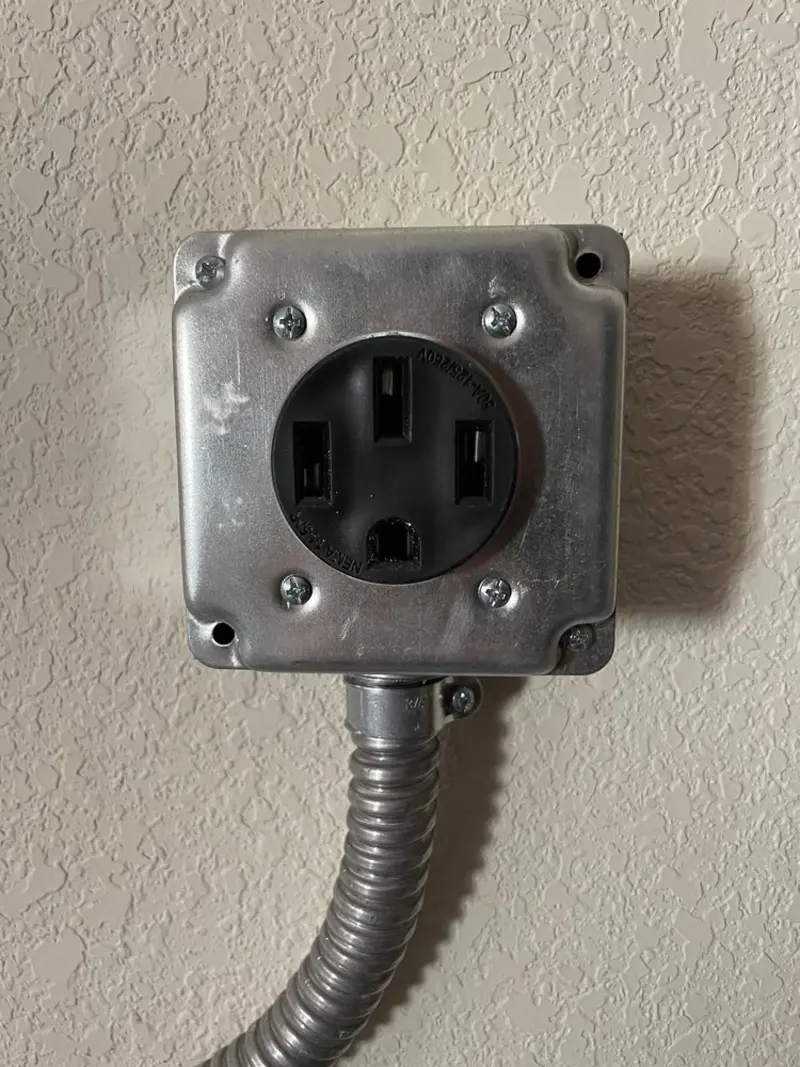 NEMA 14-50 outlet installed for Smart Home Electrical in Liberty Hill
